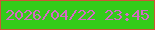 文字の大きさ：4、枠の色：cc5635、背景の色：34cb19、文字の色：d469c5 無料ブログパーツのブログ時計