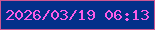 文字の大きさ：5、枠の色：cc5692、背景の色：03308a、文字の色：fb5de7 無料ブログパーツのブログ時計