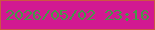 文字の大きさ：3、枠の色：cc5742、背景の色：d21991、文字の色：469749 無料ブログパーツのブログ時計