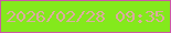 文字の大きさ：2、枠の色：cc58a5、背景の色：84e91c、文字の色：ddaba0 無料ブログパーツのブログ時計