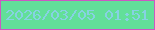 文字の大きさ：4、枠の色：cc58c2、背景の色：62df99、文字の色：86d2e2 無料ブログパーツのブログ時計
