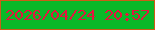 文字の大きさ：4、枠の色：cc5c17、背景の色：0ab828、文字の色：e4153f 無料ブログパーツのブログ時計