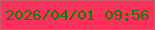 文字の大きさ：5、枠の色：cc5c6a、背景の色：fc305b、文字の色：167906 無料ブログパーツのブログ時計