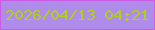 文字の大きさ：4、枠の色：cc5ce3、背景の色：af8ce9、文字の色：b0d01b 無料ブログパーツのブログ時計