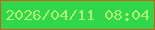 文字の大きさ：2、枠の色：cc5d1a、背景の色：30d74b、文字の色：aff272 無料ブログパーツのブログ時計