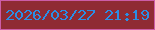 文字の大きさ：3、枠の色：cc5da8、背景の色：8f2b34、文字の色：298fe7 無料ブログパーツのブログ時計