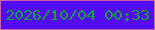 文字の大きさ：1、枠の色：cc5db1、背景の色：530bf6、文字の色：0ea339 無料ブログパーツのブログ時計