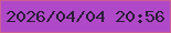 文字の大きさ：5、枠の色：cc5f92、背景の色：b049c8、文字の色：2a1d37 無料ブログパーツのブログ時計