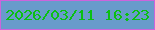 文字の大きさ：3、枠の色：cc64dc、背景の色：689bcb、文字の色：0ac012 無料ブログパーツのブログ時計