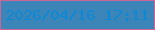 文字の大きさ：3、枠の色：cc6595、背景の色：3b85b8、文字の色：0d88d5 無料ブログパーツのブログ時計