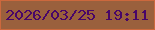 文字の大きさ：1、枠の色：cc683d、背景の色：9a603d、文字の色：480668 無料ブログパーツのブログ時計