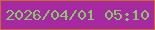 文字の大きさ：4、枠の色：cc6930、背景の色：a629a2、文字の色：86c966 無料ブログパーツのブログ時計