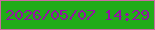 文字の大きさ：1、枠の色：cc6aa2、背景の色：21ac18、文字の色：9411a5 無料ブログパーツのブログ時計
