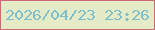 文字の大きさ：2、枠の色：cc6b77、背景の色：e6ebc7、文字の色：7dbfcd 無料ブログパーツのブログ時計