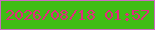 文字の大きさ：1、枠の色：cc6bc3、背景の色：40bd15、文字の色：e22a7e 無料ブログパーツのブログ時計