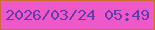 文字の大きさ：5、枠の色：cc6d2f、背景の色：ed59c9、文字の色：693aa7 無料ブログパーツのブログ時計