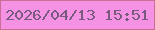 文字の大きさ：3、枠の色：cc6d95、背景の色：f592e4、文字の色：775a7d 無料ブログパーツのブログ時計