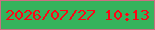 文字の大きさ：3、枠の色：cc6e82、背景の色：35b35c、文字の色：ff0415 無料ブログパーツのブログ時計