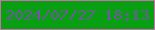 文字の大きさ：2、枠の色：cc6eb2、背景の色：099f12、文字の色：6f589e 無料ブログパーツのブログ時計