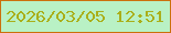 文字の大きさ：2、枠の色：cc700c、背景の色：b9f1c5、文字の色：aaaf1a 無料ブログパーツのブログ時計