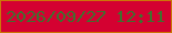 文字の大きさ：5、枠の色：cc7508、背景の色：d40131、文字の色：426e2e 無料ブログパーツのブログ時計
