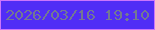 文字の大きさ：3、枠の色：cc75fc、背景の色：512df6、文字の色：737893 無料ブログパーツのブログ時計
