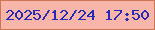 文字の大きさ：2、枠の色：cc7654、背景の色：f8b5a9、文字の色：252bb4 無料ブログパーツのブログ時計