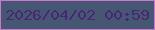 文字の大きさ：3、枠の色：cc76d0、背景の色：465774、文字の色：482671 無料ブログパーツのブログ時計