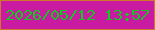 文字の大きさ：2、枠の色：cc7828、背景の色：cb1aa2、文字の色：0ecc1f 無料ブログパーツのブログ時計