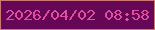 文字の大きさ：3、枠の色：cc7875、背景の色：650754、文字の色：e24ea1 無料ブログパーツのブログ時計