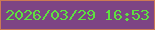 文字の大きさ：5、枠の色：cc7954、背景の色：7d4484、文字の色：5ee040 無料ブログパーツのブログ時計