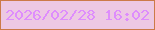 文字の大きさ：1、枠の色：cc7a48、背景の色：edc8e3、文字の色：de8dfc 無料ブログパーツのブログ時計