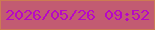 文字の大きさ：4、枠の色：cc7b52、背景の色：c25b72、文字の色：b708c4 無料ブログパーツのブログ時計