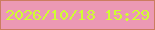 文字の大きさ：2、枠の色：cc7c5f、背景の色：ec99b4、文字の色：cffe32 無料ブログパーツのブログ時計