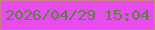 文字の大きさ：2、枠の色：cc7d90、背景の色：e74cef、文字の色：5d7f43 無料ブログパーツのブログ時計
