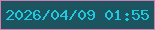 文字の大きさ：4、枠の色：cc7fb0、背景の色：1c5560、文字の色：20c8e0 無料ブログパーツのブログ時計
