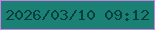文字の大きさ：2、枠の色：cc80e3、背景の色：1b8174、文字の色：05403f 無料ブログパーツのブログ時計