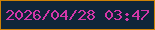 文字の大きさ：3、枠の色：cc8107、背景の色：0f2539、文字の色：d237aa 無料ブログパーツのブログ時計