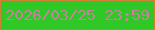 文字の大きさ：2、枠の色：cc8134、背景の色：2fc827、文字の色：c8829d 無料ブログパーツのブログ時計