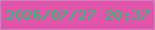 文字の大きさ：1、枠の色：cc82bc、背景の色：e055a9、文字の色：1ec76b 無料ブログパーツのブログ時計