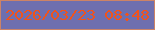 文字の大きさ：4、枠の色：cc8366、背景の色：6e6faf、文字の色：f0531c 無料ブログパーツのブログ時計