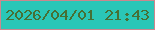 文字の大きさ：5、枠の色：cc878d、背景の色：2ac7b7、文字の色：467035 無料ブログパーツのブログ時計