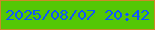 文字の大きさ：5、枠の色：cc8927、背景の色：54c705、文字の色：0e56fb 無料ブログパーツのブログ時計