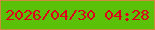文字の大きさ：5、枠の色：cc8c3b、背景の色：5ac008、文字の色：dd011b 無料ブログパーツのブログ時計