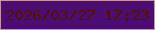 文字の大きさ：5、枠の色：cc8fb0、背景の色：4b0d71、文字の色：540e01 無料ブログパーツのブログ時計