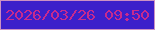 文字の大きさ：4、枠の色：cc91c3、背景の色：3c1fca、文字の色：c72a8e 無料ブログパーツのブログ時計