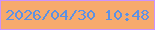 文字の大きさ：4、枠の色：cc92fd、背景の色：f7aa6d、文字の色：5c91e4 無料ブログパーツのブログ時計