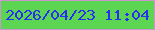 文字の大きさ：3、枠の色：cc95ce、背景の色：5cd553、文字の色：282ff1 無料ブログパーツのブログ時計