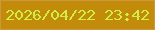 文字の大きさ：3、枠の色：cc973e、背景の色：c38b0a、文字の色：cfef44 無料ブログパーツのブログ時計
