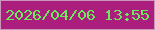 文字の大きさ：2、枠の色：cc97bc、背景の色：ac1e7d、文字の色：6beb5b 無料ブログパーツのブログ時計